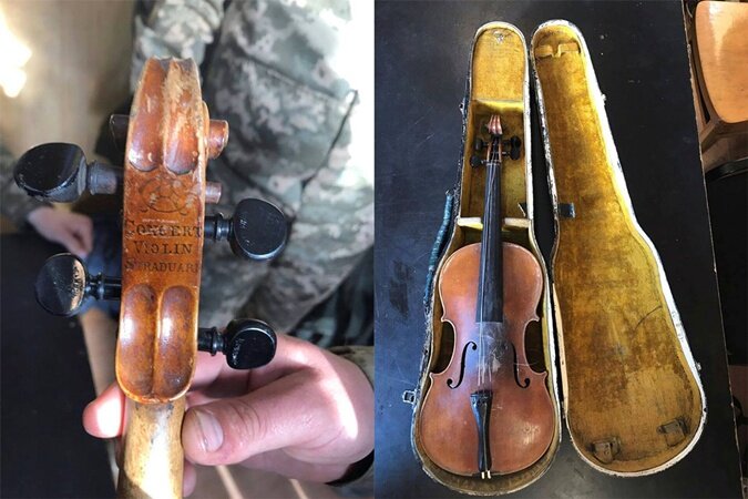 В Донецк пытались ввезти уникальную скрипку Страдивари: кадры изъятия старинной ценности на КПП "Марьинка"