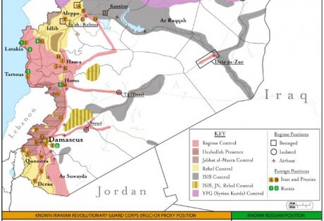 Карта боевых действий в Сирии и баз российской армии от 26.09.15