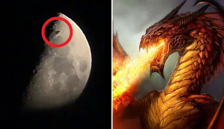 Мифическое существо на фоне Луны: россиянин запечатлел громадного дракона – кадры 