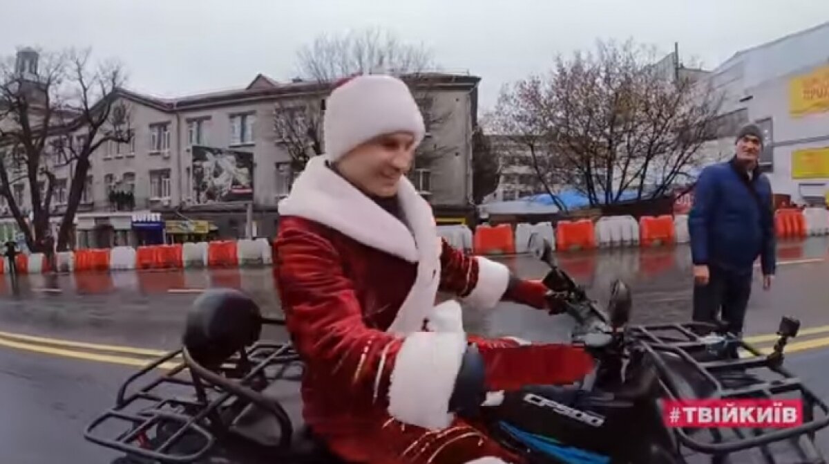 кличко, киев, шулявка, мост, открытие, дед мороз, квадроцикл