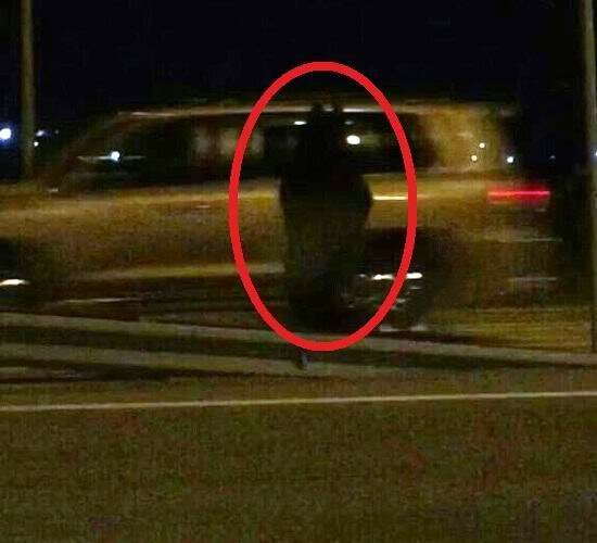 Российские водители сняли на видео странное привидение, которое разгуливало по трассе возле международного аэропорта ʺВладивостокʺ