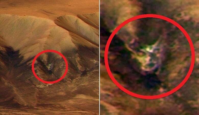 На Марсе ʺпоселилсяʺ демон: на склоне горы уфологи заметили облик невиданного существа 