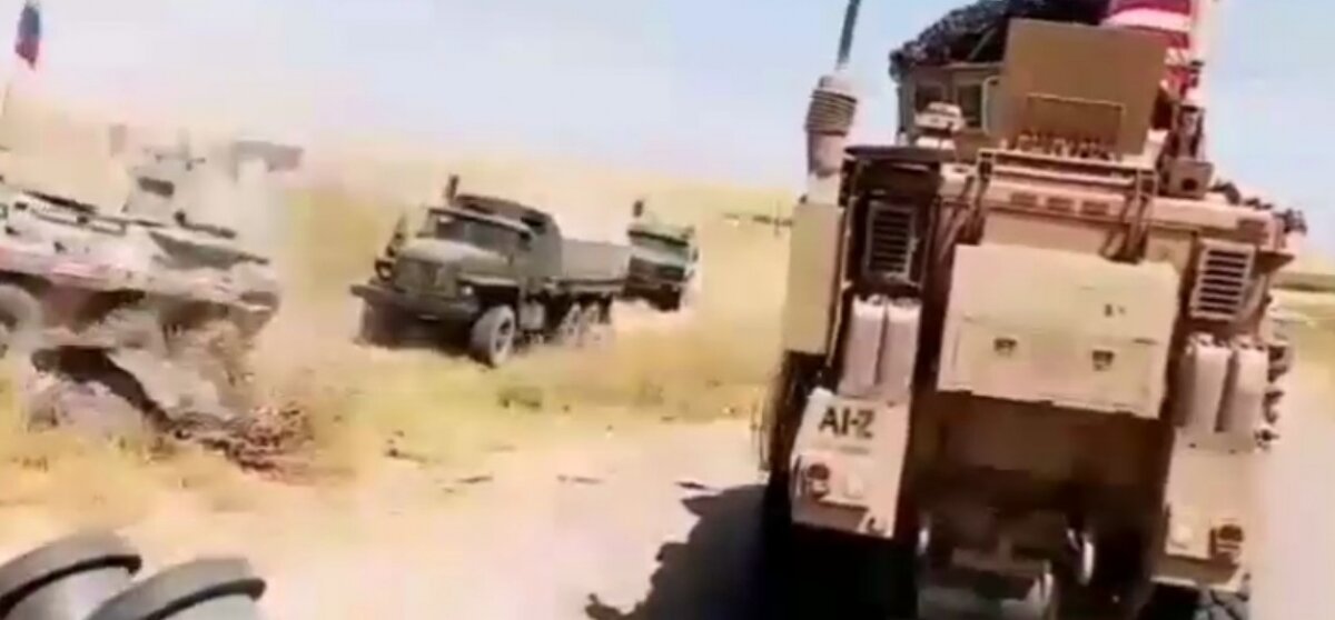 Российские БТР-82А, Тайфун-К и Урал-4320 "прошили" заслон из американских бронемобилей в Сирии