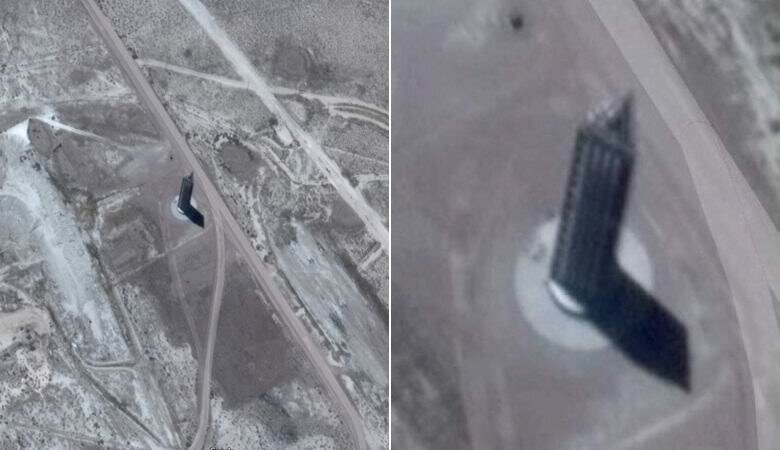 Средство для коммуникации с пришельцами: в ʺЗоне 51ʺ уфологи выявили 100-метровый небоскреб – кадры