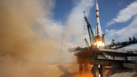 С Байконура запустили названный в честь Гагарина "Союз МС-18" на МКС