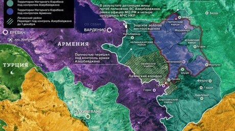 Карта территорий, занятых Азербайджаном в Карабахе за неделю: Зодское золотое месторождение - цель Баку