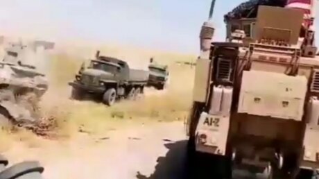 Российские БТР-82А, Тайфун-К и Урал-4320 "прошили" заслон из американских бронемобилей в Сирии