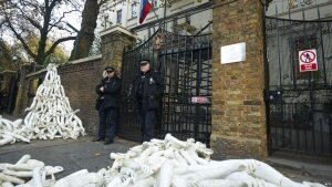 посольство, великобритания, акция протеста, демонстрация, мид британии, власти, причастность, мария захарова