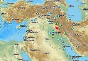 иран, ирак, землетрясение, происшествия, ближний восток, карта 
