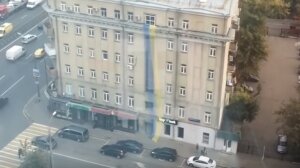 Москва, Украина, флаг, видео, Новосущёвская улица, здание