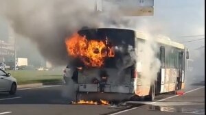 москва, автобус, пожар, происшествия, видео, пассажиры 