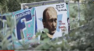 путин, день рождения, 65 лет, 7.10.17, граффити, европа, берлин, париж, барселона, видео, россия, общество,