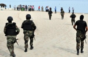 тунис, полиция, патруль, пляж