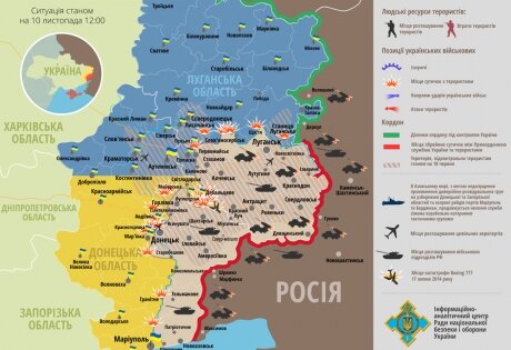 Карта расположения сил в Донбассе от 11.11.2014