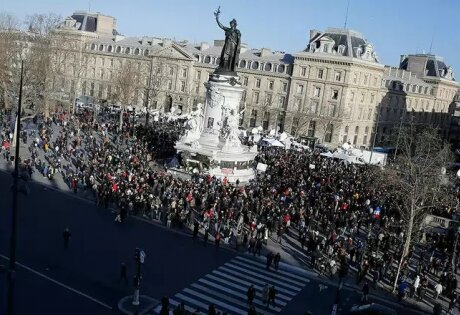 общество, франция, париж, марш единства