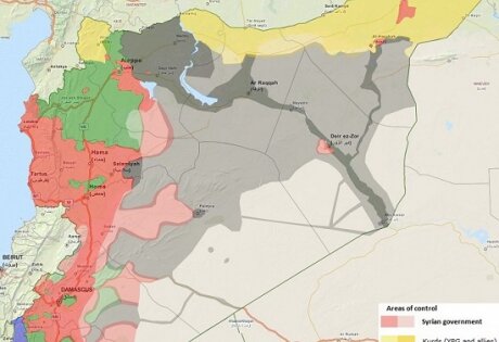 Карта боевых действий в Сирии и баз российской армии от 05.10.15